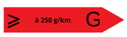 Émission de CO2 supérieure ou égale à 250 g/km